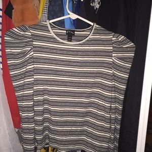 Art class striped long sleeve crop top